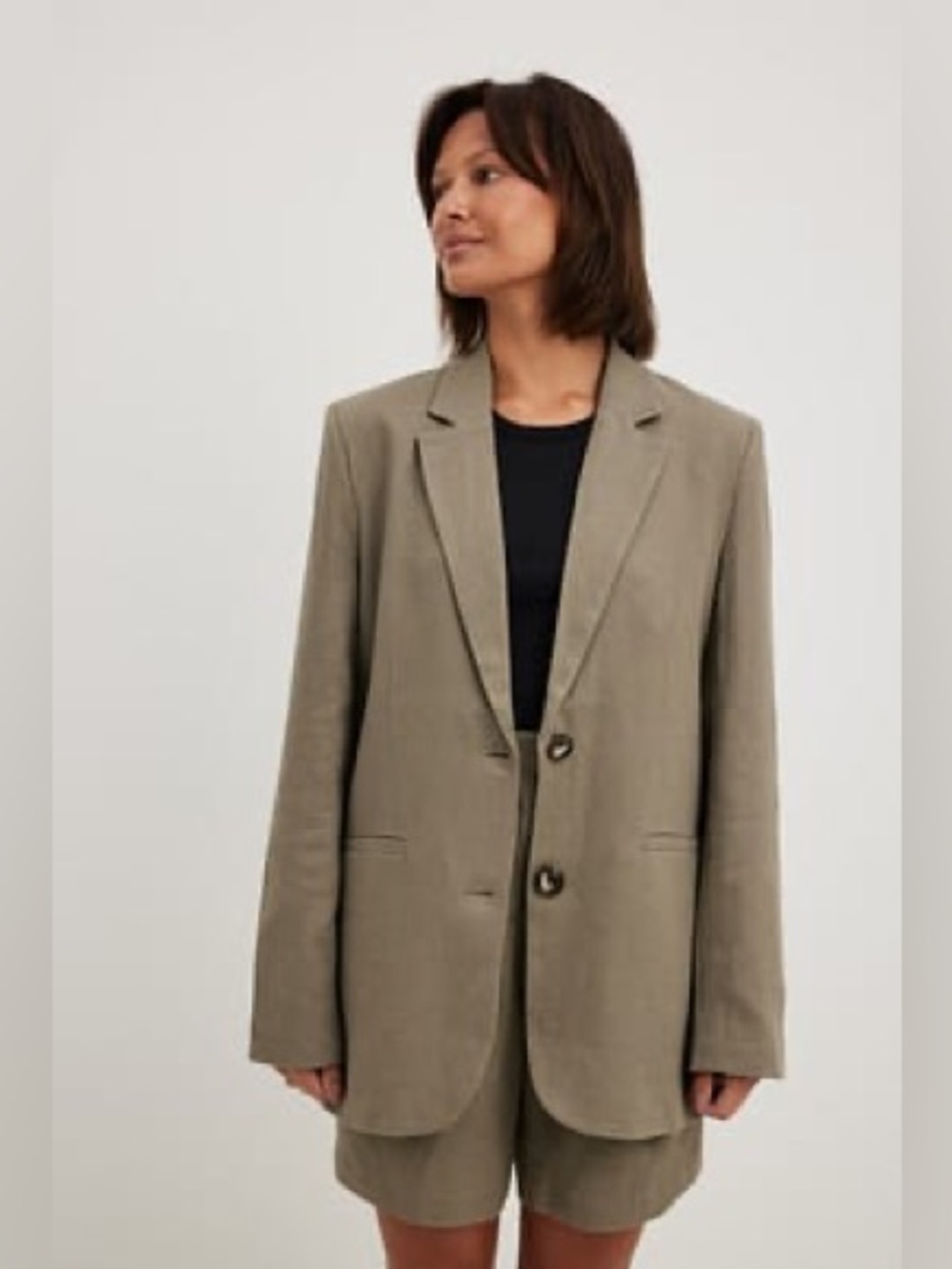 NA-KD NWT Straight Fit Linen Blazer Size 34